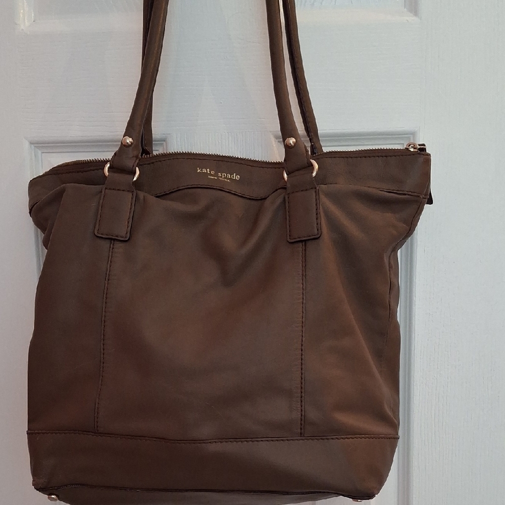 Kate Spade Olive Green Satchel with Leather Finish